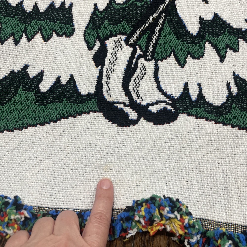 Rare‎ Mr Peanut Throw Blanket Planters Christmas Snowman Woven Tapestry 46 X 34 - Picture 7 of 7